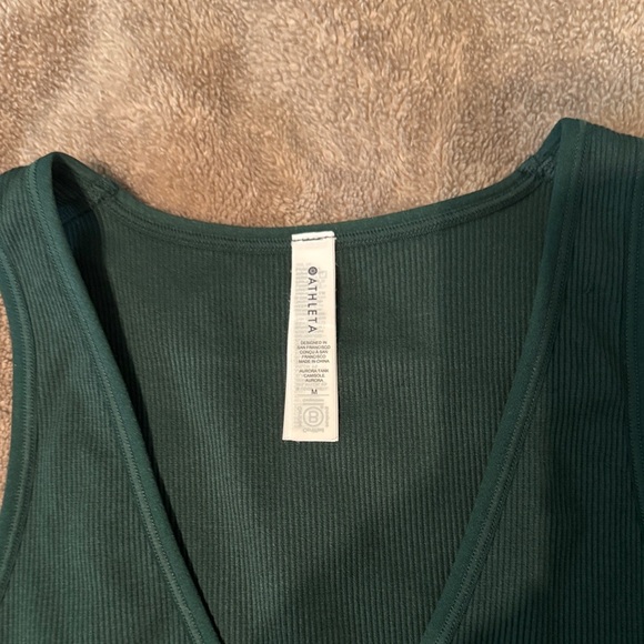 Athleta Dark Green V-Neck Tank Top - Picture 2 of 5